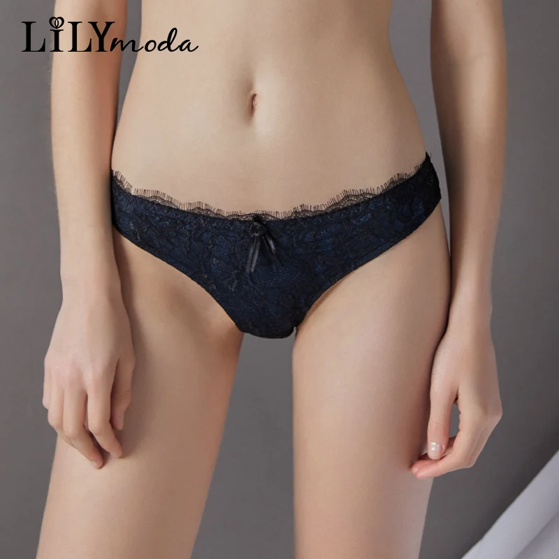 Трусы Lilymoda женские кружевные со средней талией Бесшовные тонкие пикантное