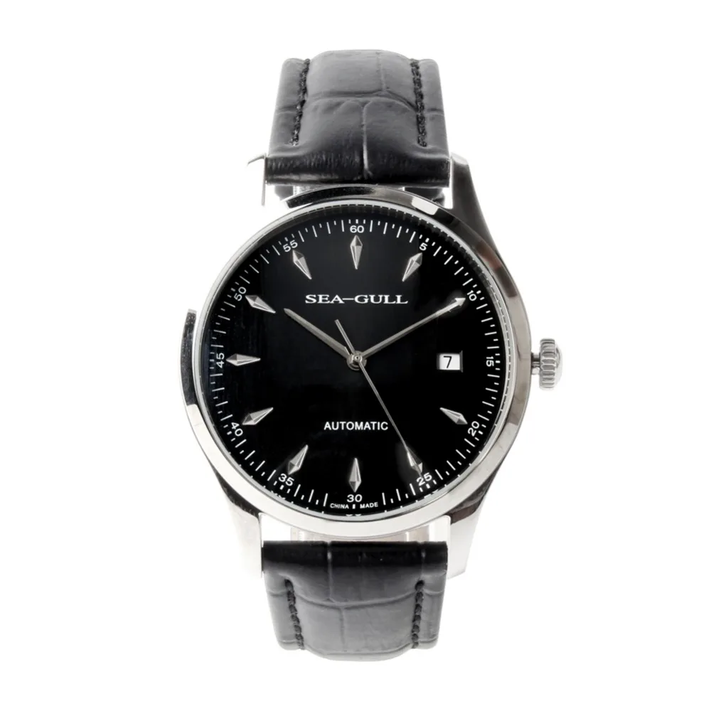 

Seagull Genuine Leather Band PVD With Stainless Steel Black Dial 3 Hands Automatic Men's Watch Sea-gull D819.447