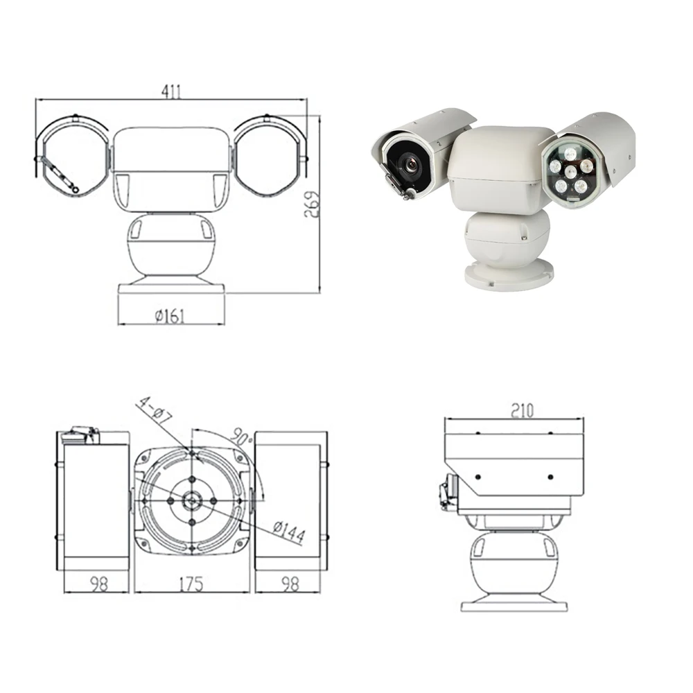 40X оптический зум 2MP 1080P открытый сверхмощный ИК 100 м HD IP CCTV камера слежения PTZ с поддержкой протокола ONVIF безопасности водонепроницаемый IP66 AC24V источник питания