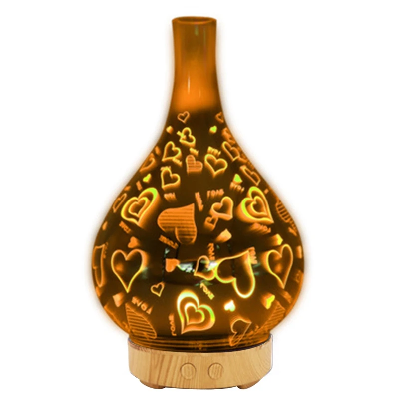 Ultrasonic Air Humidifier 3D Heart Led Night Light Essential Oil Aroma Diffuser Aromatherapy Machine Moistener Atomizer Us Plu | Бытовая