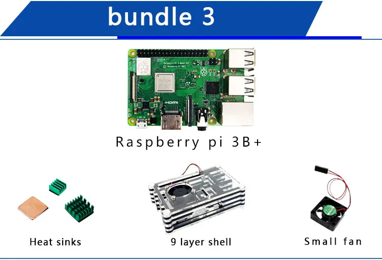 Raspberry Pi 3 Model B+/B посылка включает Raspberry Pi 3 Model B/B PLUS и чехол и радиатор