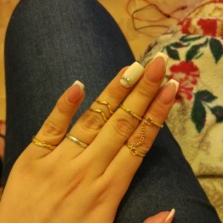 6pcs/lot Unique Adjustable Ring Set Punk Style Gold Color Knuckle Rings For Women |