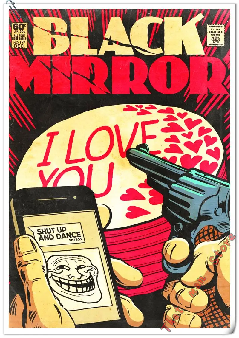 Черный зеркальный плакат четкое изображение наклейки на стену украшение дома