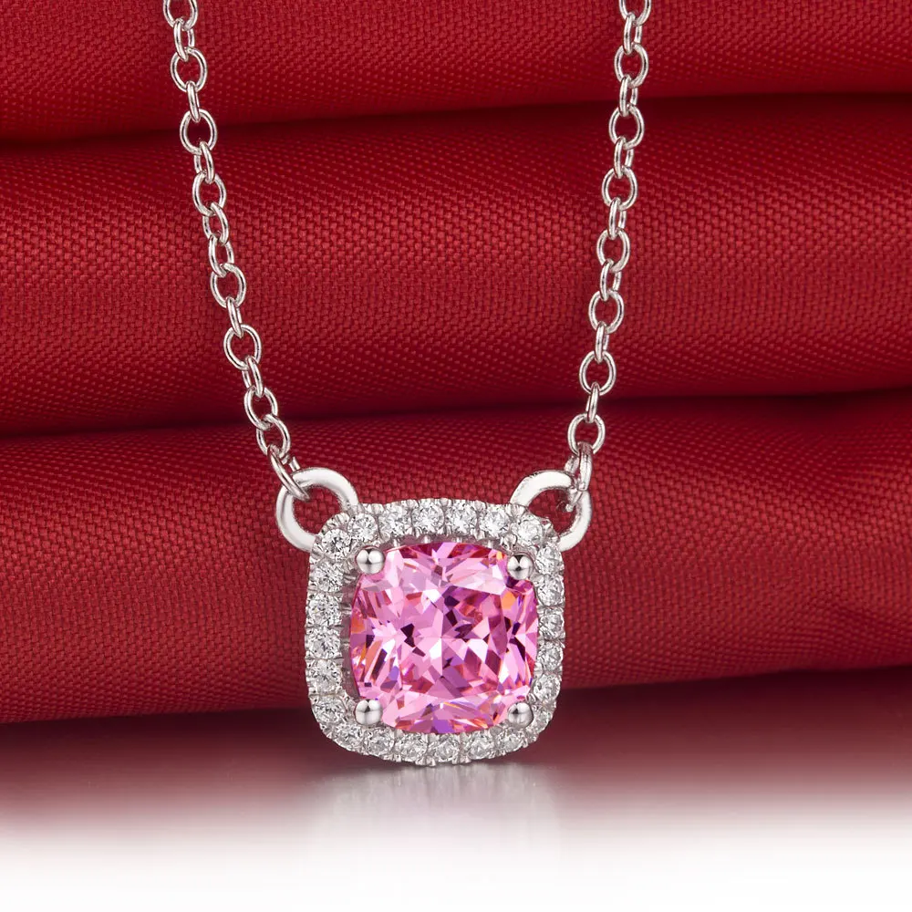 Оптовая продажа цельное ожерелье с подвеской из белого золота подвеска на