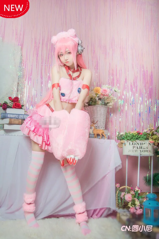 Женский костюм для косплея SUPERSONICO короткий топ с юбкой в виде кошки|Игровые