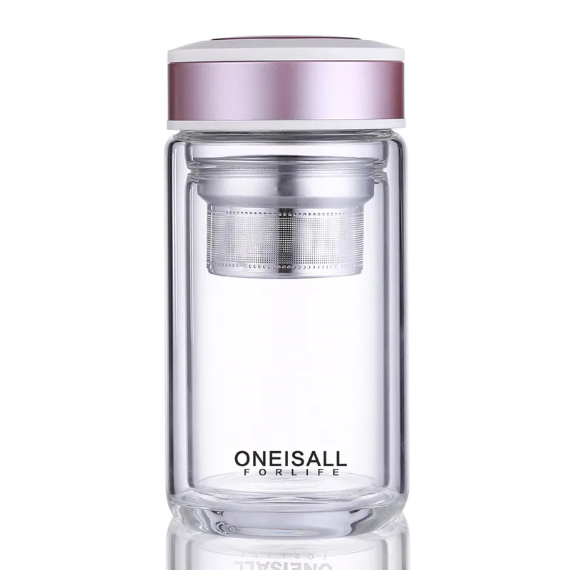 Стеклянная бутылка с двойными стенками 320 мл My glass бутылка для воды с фильтром для чая из нержавеющей стали 304