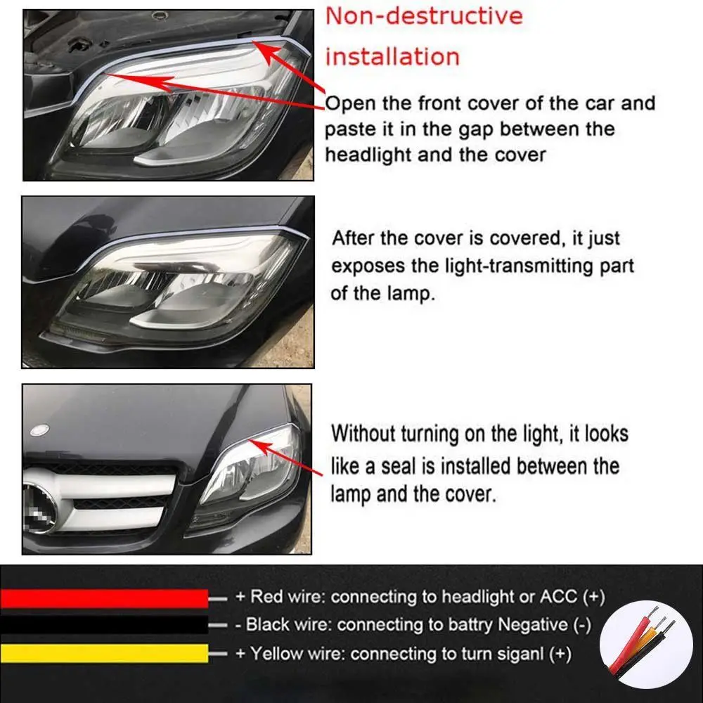 2 шт. ультратонкие Автомобильные светодиодные дневные ходовые огни|Передние