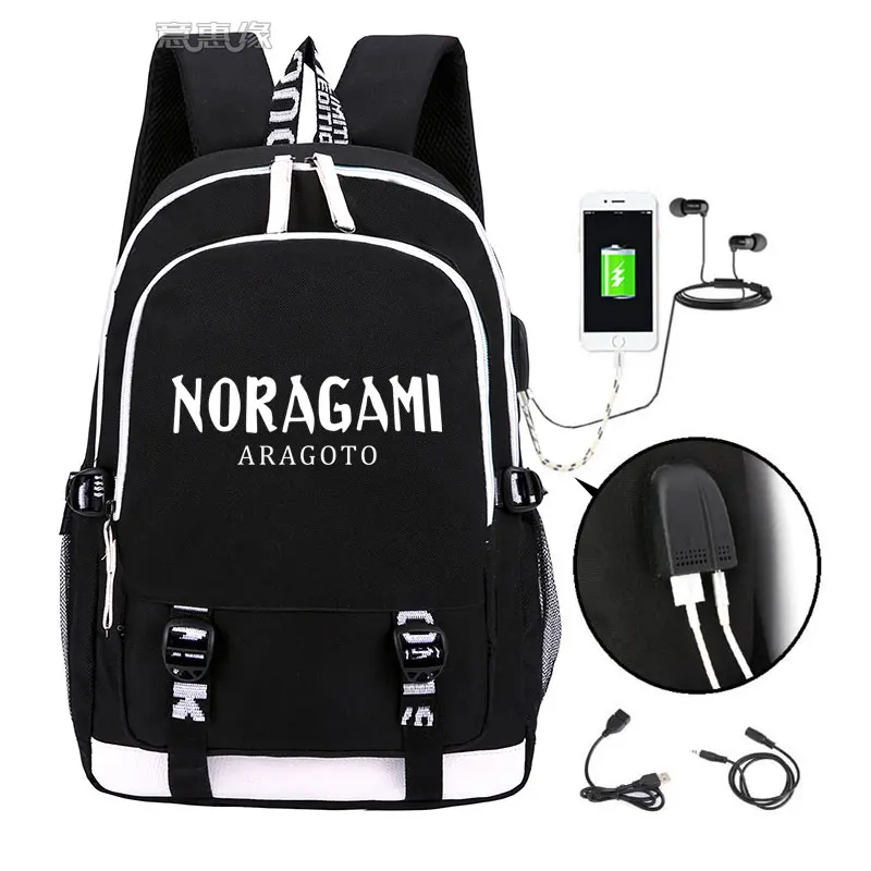 09 Аниме Noragami ARAGOTO Светящийся рюкзак модный мультяшный YATO Рюкзак Мужские школьные сумки USB Mochila - Цвет: 09
