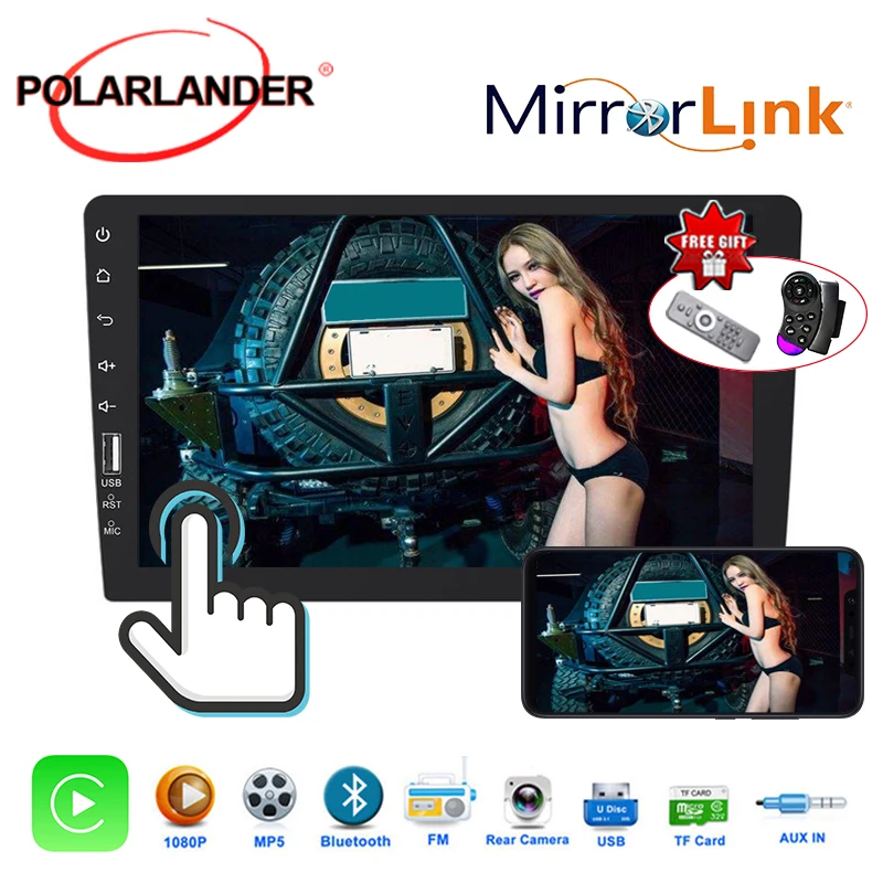 Автомагнитола для carplay с поддержкой IOS Android FM bluetooth сенсорным экраном TF картой