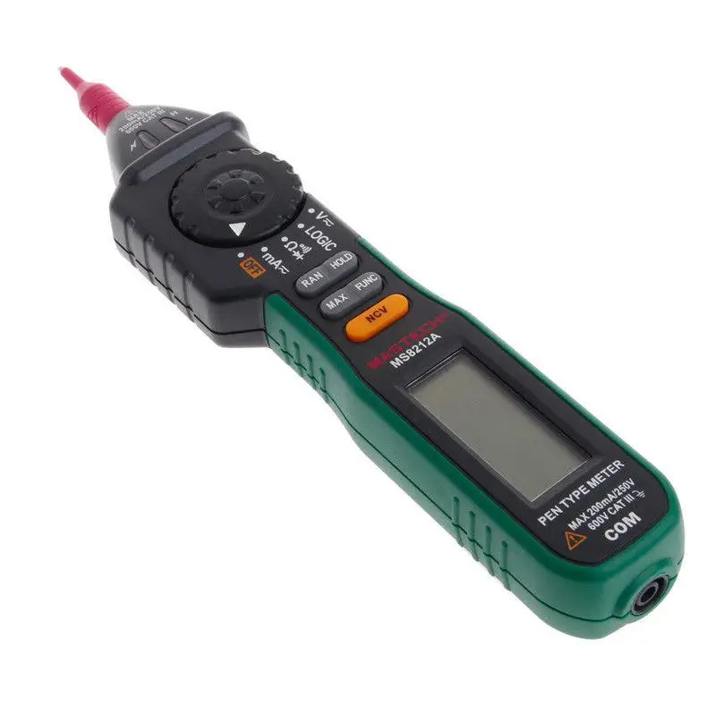 Цифровой Мультиметр MASTECH MS8212A Pen бесконтактный Тестер напряжения и тока с диодами