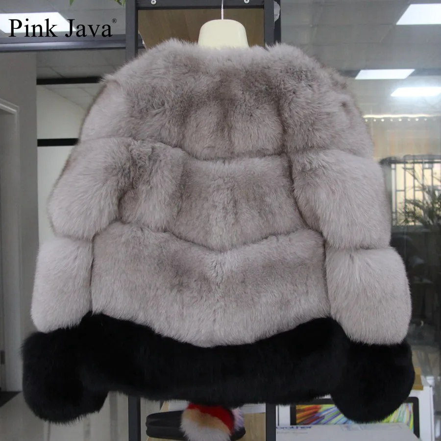 Женская меховая куртка PINK JAVA QC1889 толстая пушистая Меховая с длинным рукавом цвет