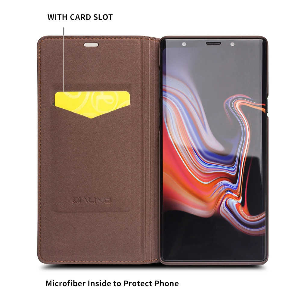 Модный чехол QIALINO из натуральной кожи для Samsung Galaxy Note 9 роскошный Ультратонкий с