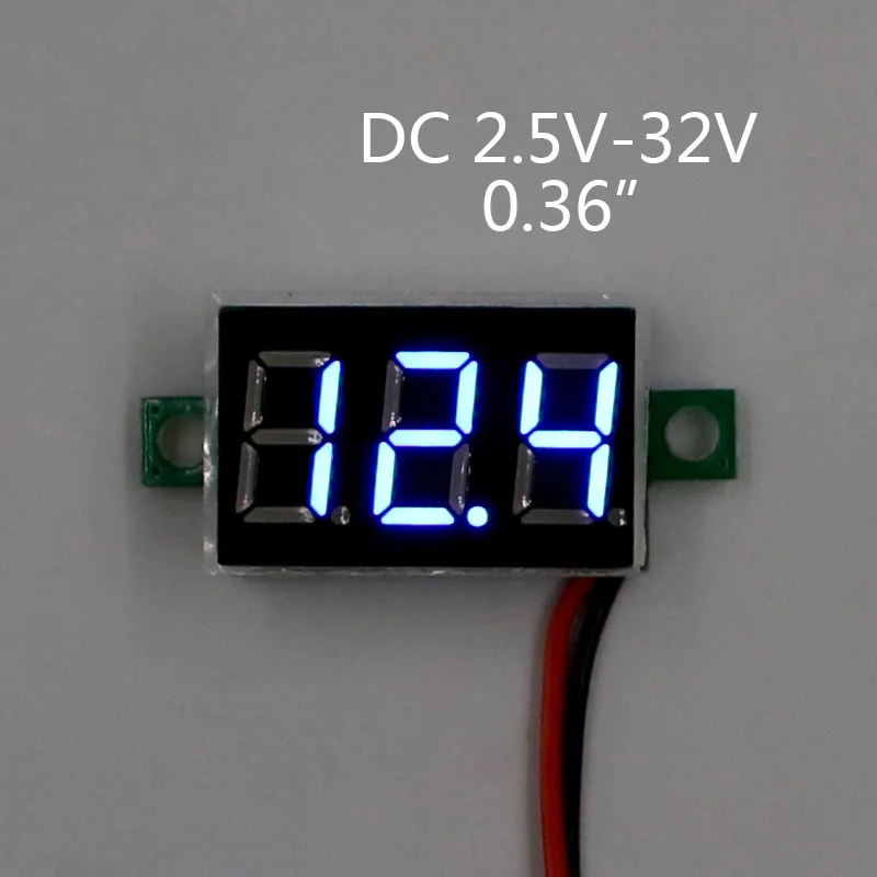Blue Красный светодиодный Дисплей Мини цифровой 4,5 v-30 v вольтметр тестер Напряжение Панель метр Вольтметр для электромобиля или мотоцикла автомобиля синий зеленый Лидер продаж - Цвет: Blue