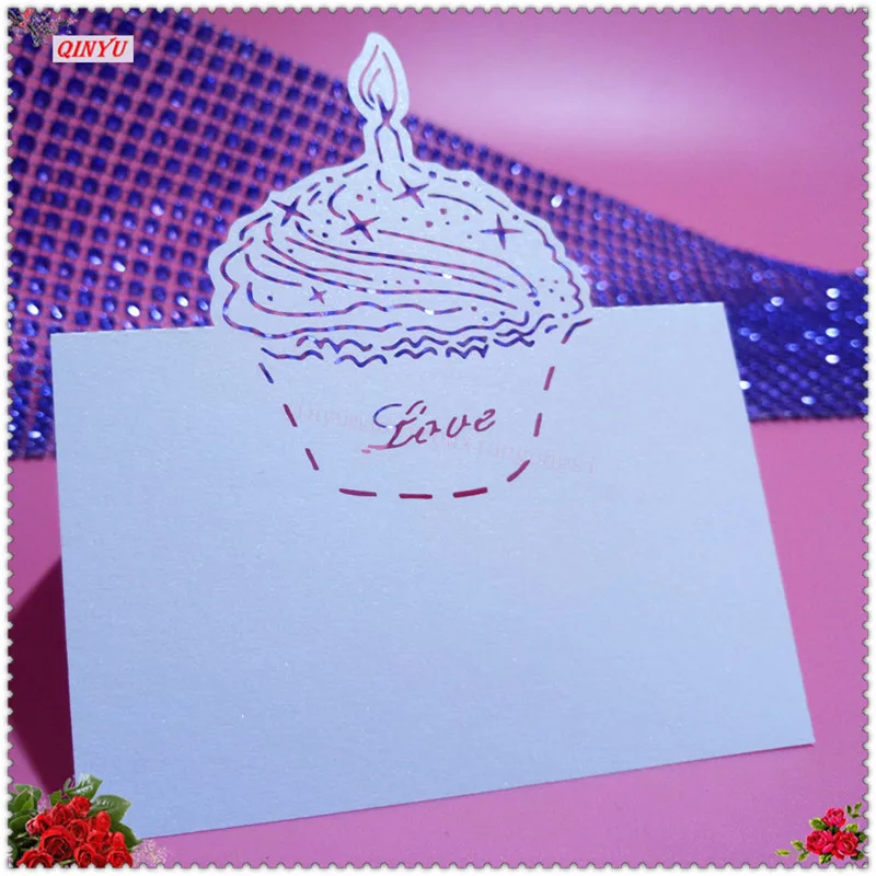 Новинка 2018 г. Лидер продаж карточки для стола с надписью Love торт 50 шт. Pearlscent именем