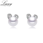 Серьги из серебра 925 пробы, ювелирные изделия, искусственный жемчуг для детей, изящные украшения, подарок ребенку на день рождения