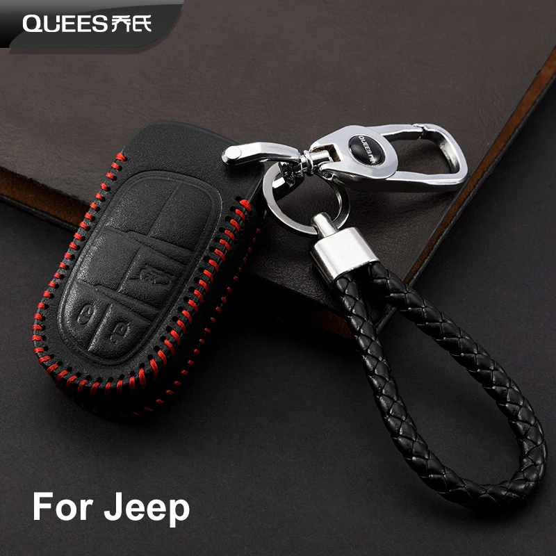 QUEES дистанционный Брелок чехол для Jeep Renegade Compass Grand Cherokee|Футляр автомобильного