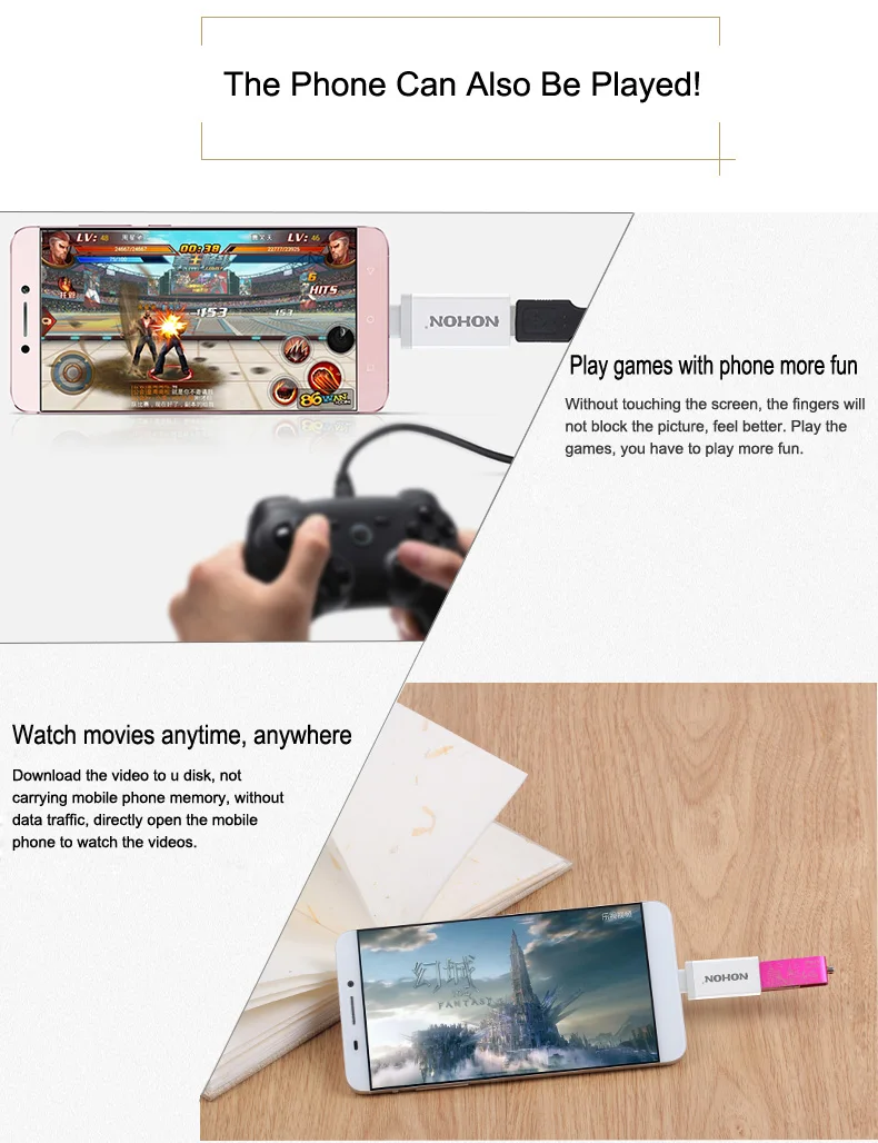 NOHON OTG type-C USB OTG USB 3,1 Для Xiaomi 4C huawei P9 Honor 8 MacBook Mini разъем Быстрая зарядка для u-диска