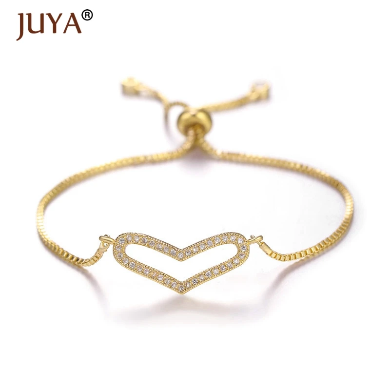 2019 Новая мода женские ювелирные изделия горный хрусталь полые сердце браслет
