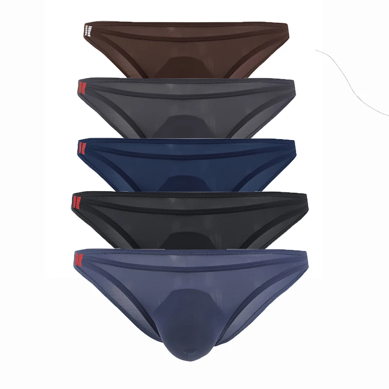 5/8PCS/Lots Sexy Men's Briefs Low Waist Breathable Silk Underwear Hips Up Jockstrap Underpants Cueca Plus Size |
