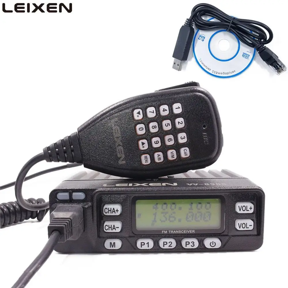 add usb cable LEIXEN VV-898 Мини 25 Вт двухдиапазонный УКВ 144/430 МГц L/M/H: 4 Вт/10 Вт/25 Вт мобильный трансивер любительский автомобильный радиоприемник Leixen UV-25HX - Цвет: add usb cable
