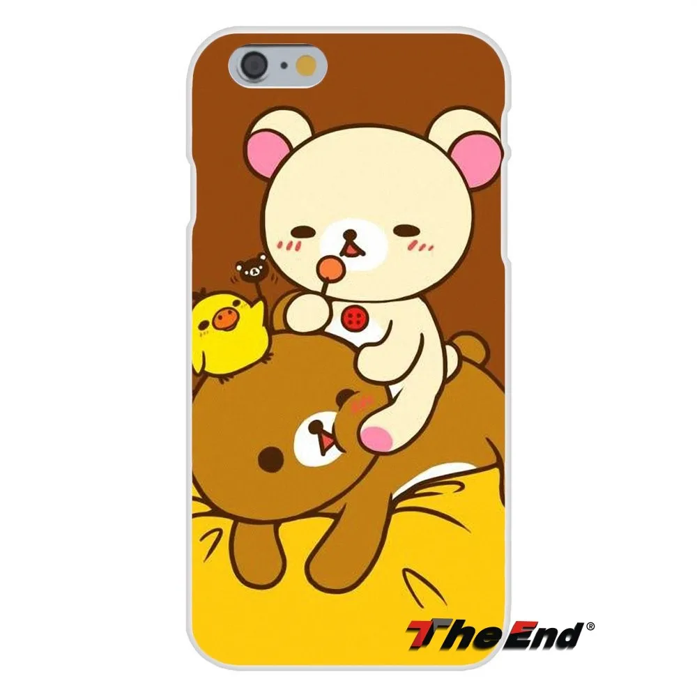 Милый мультяшный японский Мягкий силиконовый чехол с медведем Rilakkuma для iPhone X 4 4S 5