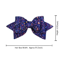 15 Pieces Glitter Hair Bows 5 Inch Hair Bow Boutique Hair Clips Multi Color Sequins Big Hair Bows For Baby Girls Teens Toddlers