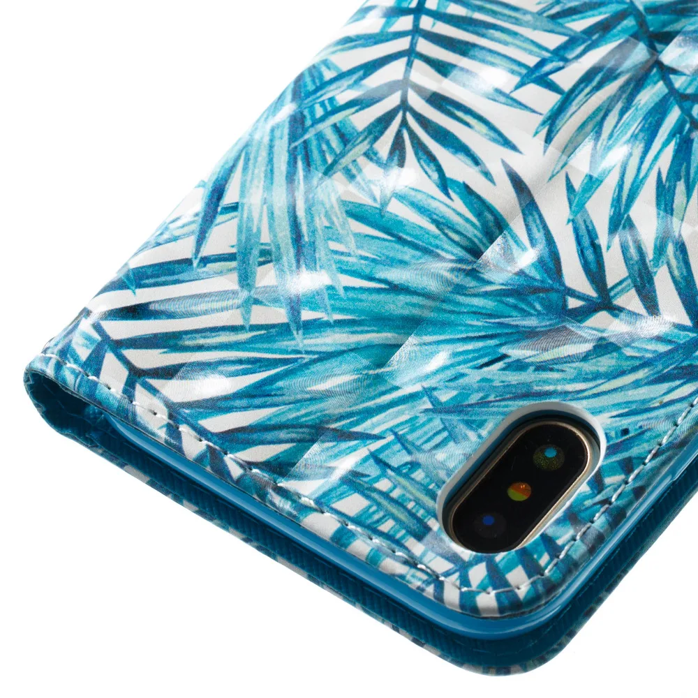 3D patterns leather case for iphone 5 6 7 8plus coque PU Xs max Xr funda with card slot and Lanyard phone cover |