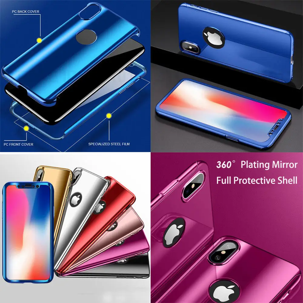 Двухслойный 2в1 чехол для Apple iPhone X 8 7 6S 6 Plus Роскошный 360 полный корпус покрытие