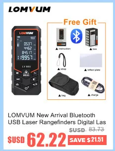 LOMVUM Лазерный дальномер профессиональный Lomvum многофункциональный с Bluetooth, погрешность 1 мм с аккумулятором Lomvum модели от 40 до 120 метров с юсб зарядкой фабричная сборка