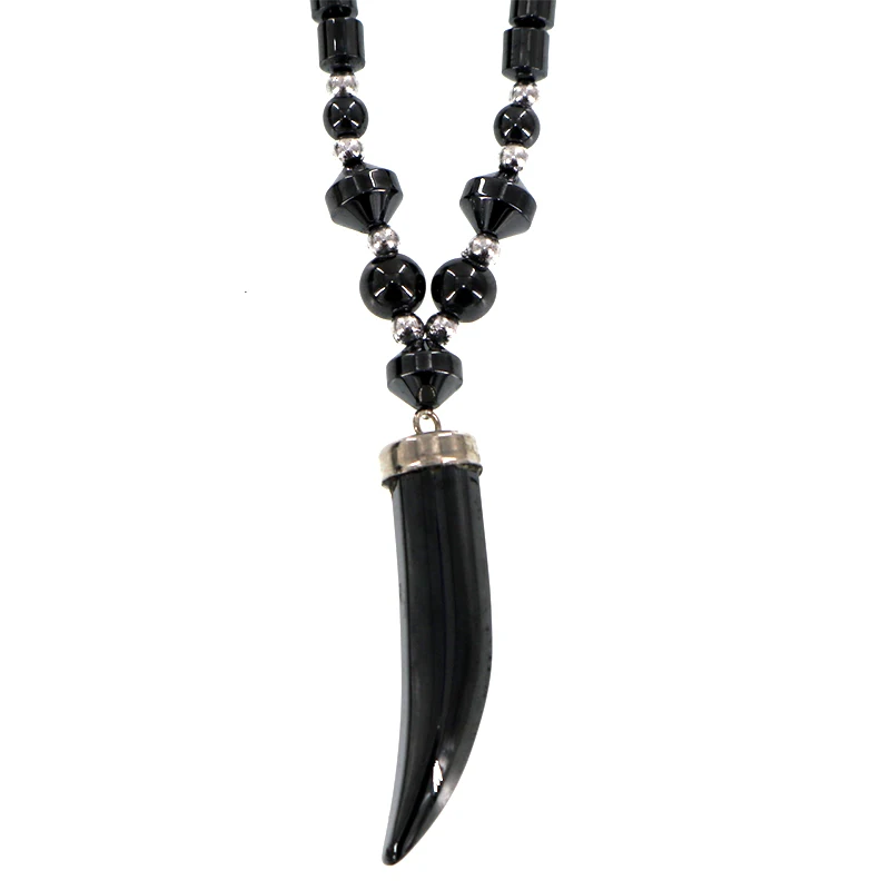 Новое модное черное ожерелье с шипами в подарочных коробках натуральным камнем