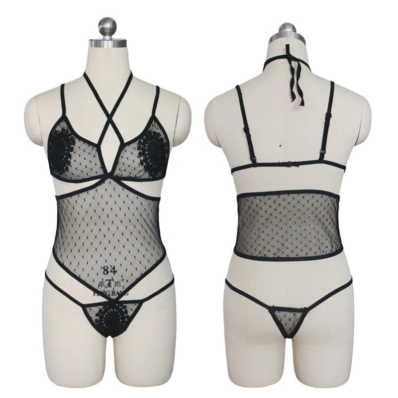 Сексуальное Кружевное боди Прозрачный Женский Облегающий комбинезон сетчатые