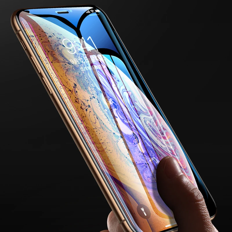 9D стекло iPhone 7 8 Plus X XR XS Max полная Защита экрана для 5 5S SE 6 6s белый и черный|Защитные