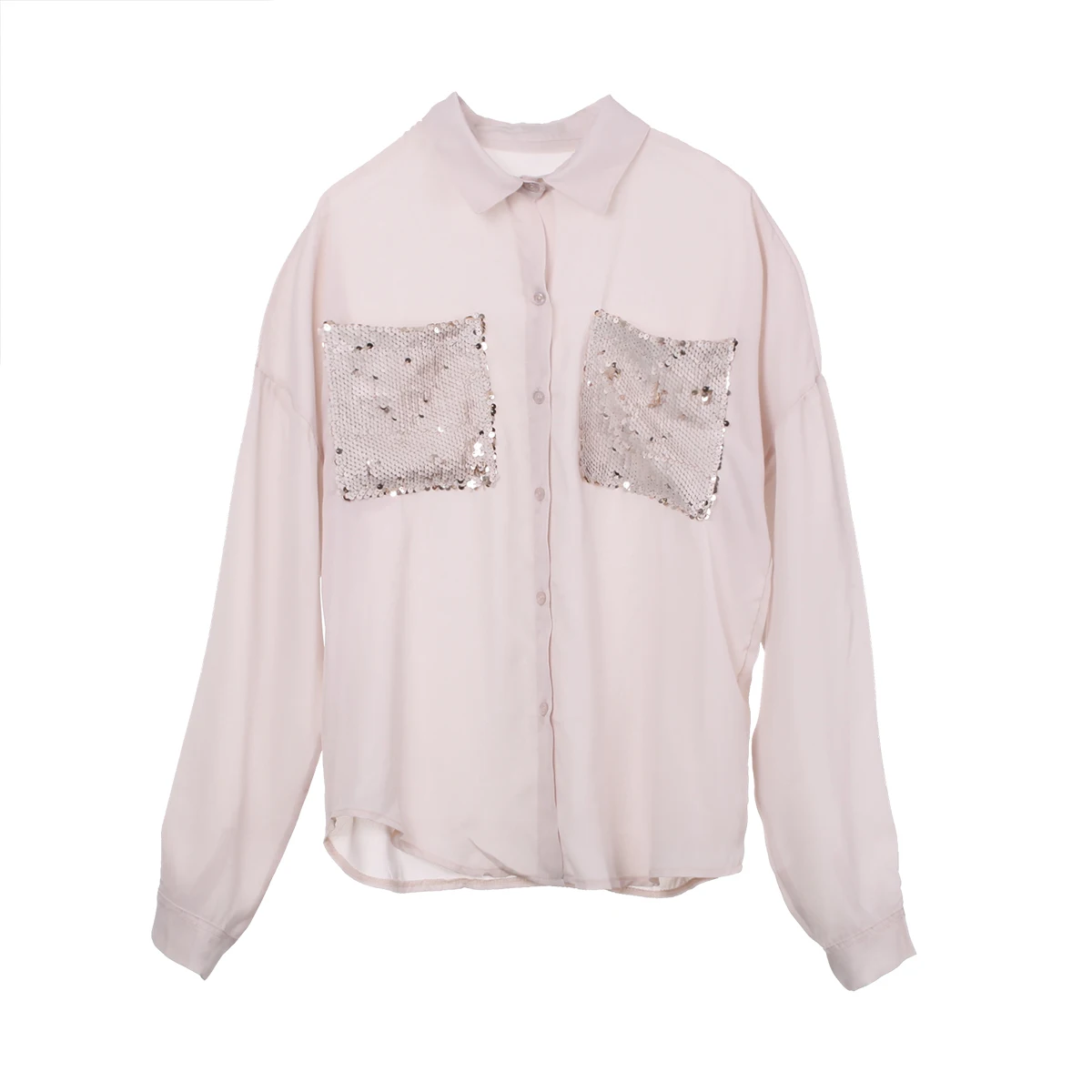 

arrival Women Shirts Sexy Sequined Top Loose Casual Long Sleeve Chiffon Blouse Shirt Summer Loose Tops Blouse