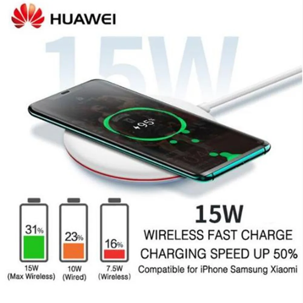 HUAWEI Original CP60 QI Max 15 Вт Быстрое беспроводное зарядное устройство для iphone Xs Max/XR/X/Huawei