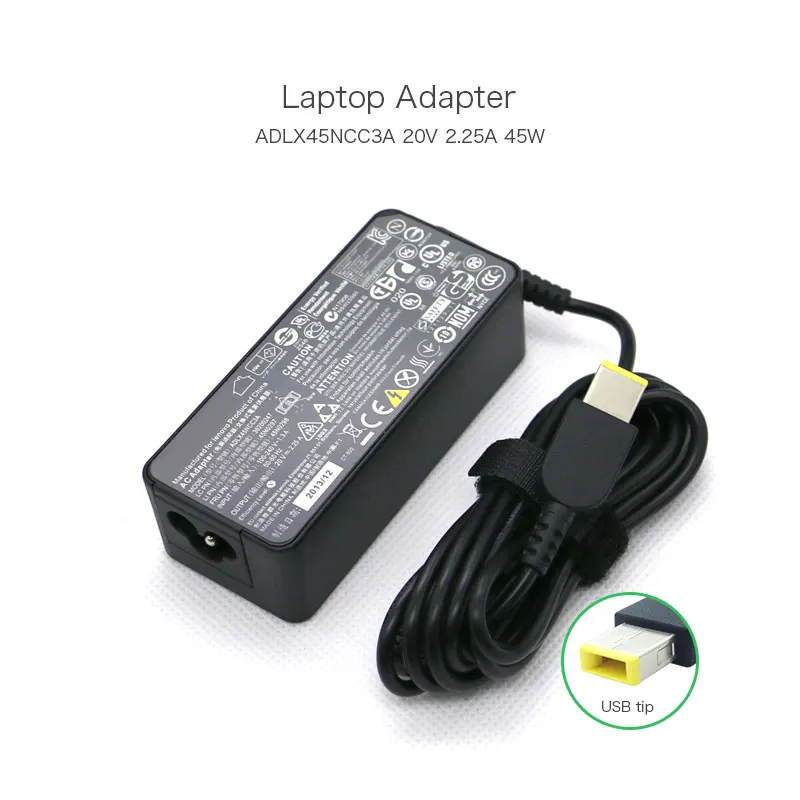 

New 20V 2.25A 45W Square Pin for Lenovo Ideapad S210T K2450 S210 ADLX45NCC3A 36200247 45N0297 45N0298 Laptop Adapters