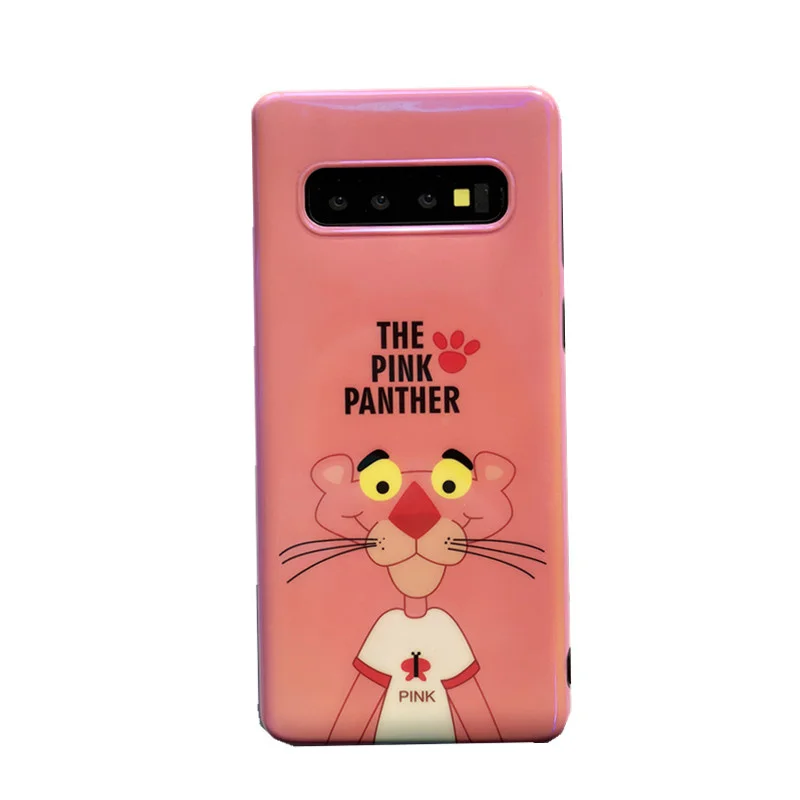 For Huawei P30 pro cute pink panther Soft back phone Cover for P20 mate 20 20X nova4 nova3i V20 Blue Ray cover +Strap |
