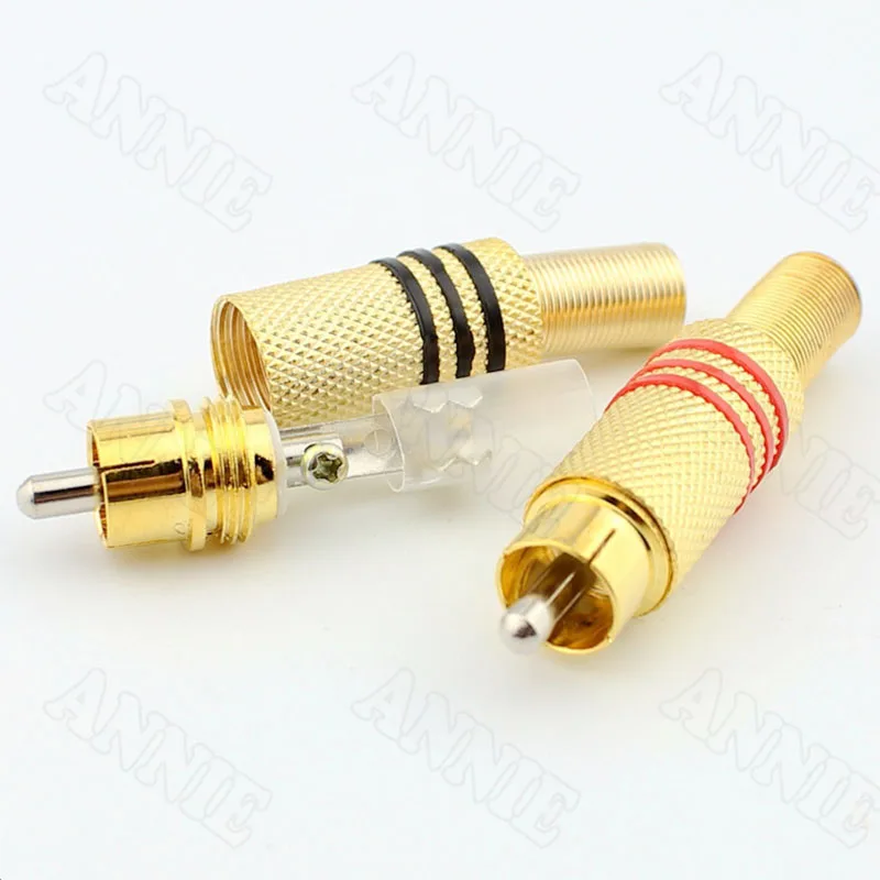 

100pcs/lot Store Promoting Gold Plated RCA Socket Solderless Jack Audio And Video Plug