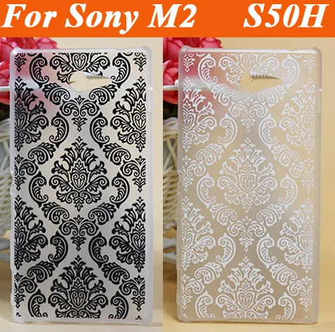 Винтажный черный и белый жесткий чехол для SONY Xperia M2 S50H с рисунком цветов Пейсли