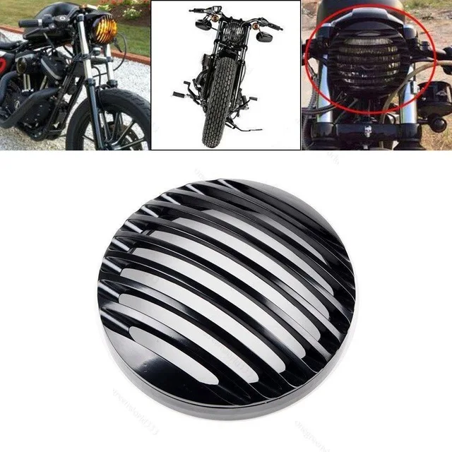 Мотоцикл CNC алюминиевый 5 75 &quotфара Гриль Крышка для Harley Sportster XL883 XL1200 2004-2014 3/4&quot