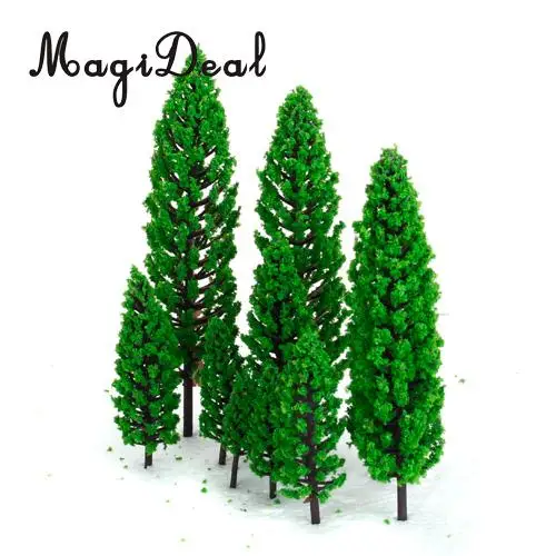 MagiDeal 10 шт. 1/50 масштаб зеленый поезд набор пейзаж пластик Модель Дерево для дома