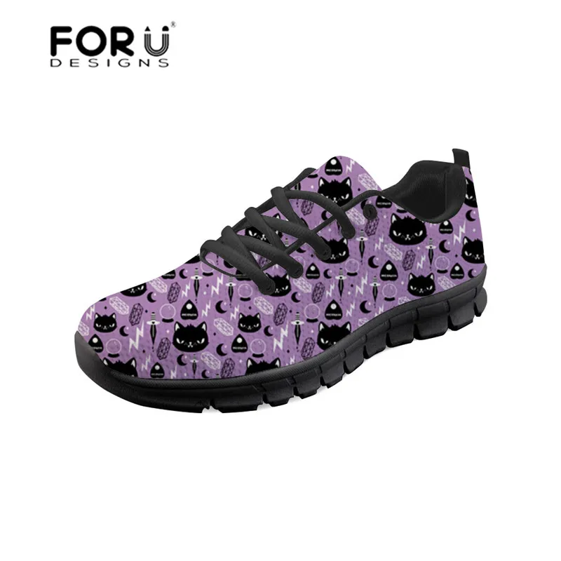 FORUDESIGNS/Женская обувь на плоской подошве с изображением кошек и животных