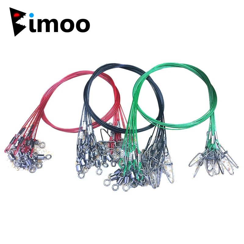 Bimoo 10 шт. толстая проволока 50 см x 1 мм 150 фунтов стальная рыболовная леска для