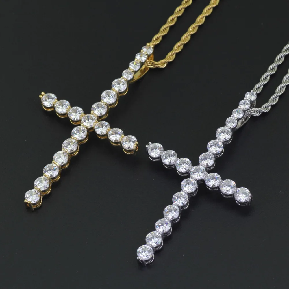 Цепочка для тенниса со сверкающими фианитами в стиле хип-хоп | Украшения и