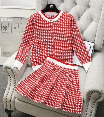 2016 Осенние комплекты из 2 предметов Женские Повседневные вязаные топы с длинными