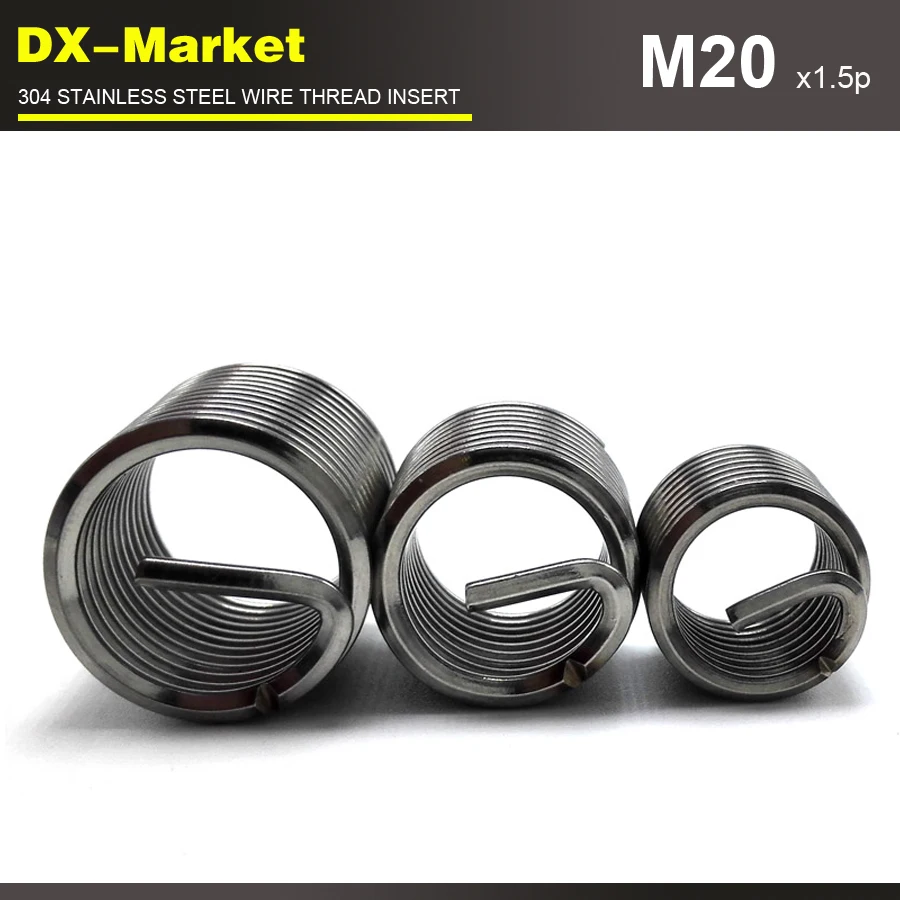 M20 * 2D 1 5 P 20 шт. тонкая резьба вставки из нержавеющей стали 304 Ремонт резьбы