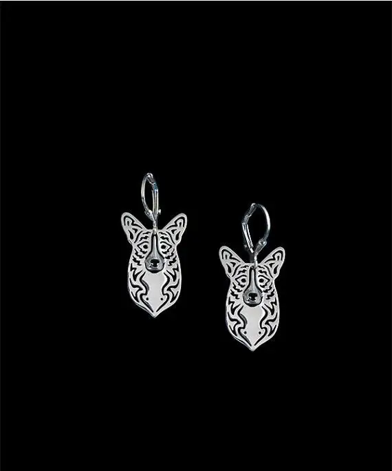 Полые из изображением собаки породы Вельш-корги-кардиган серьги для женщин