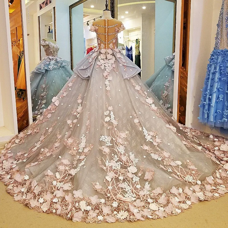 Эксклюзивные свадебные платья Haute Couture с 3D цветами бальное платье коротким