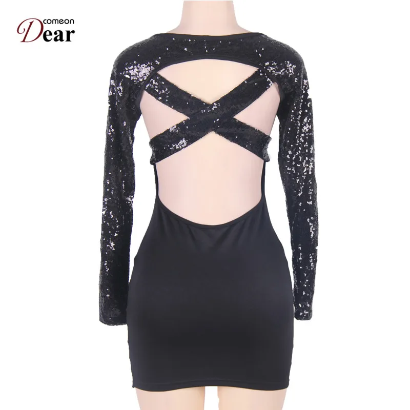 Да ладно дорогой осень плюс Размеры блестками мини-платье Бандажное платье