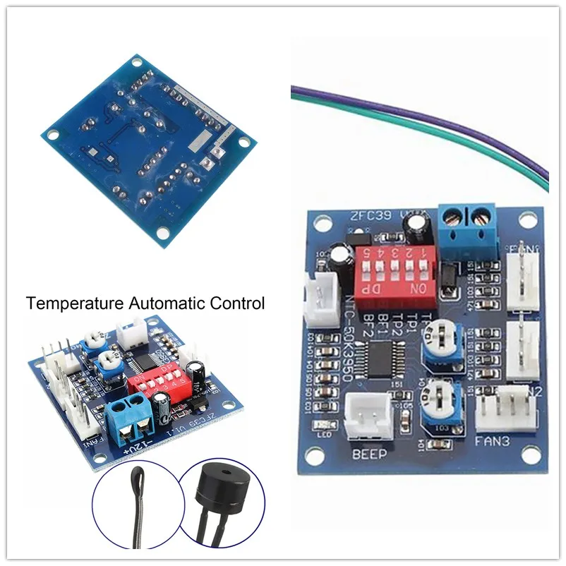 1PC 12V 5A PWM PC CPU Fan Temperature Control Speed Controller Board Probe Buzzle | Компьютеры и офис