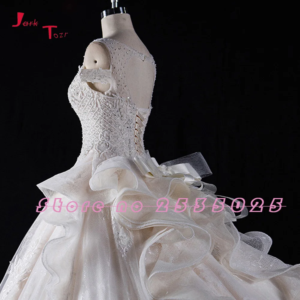 Новое поступление супер Роскошные свадебные платья Robe De Marie полный бисер корсаж с